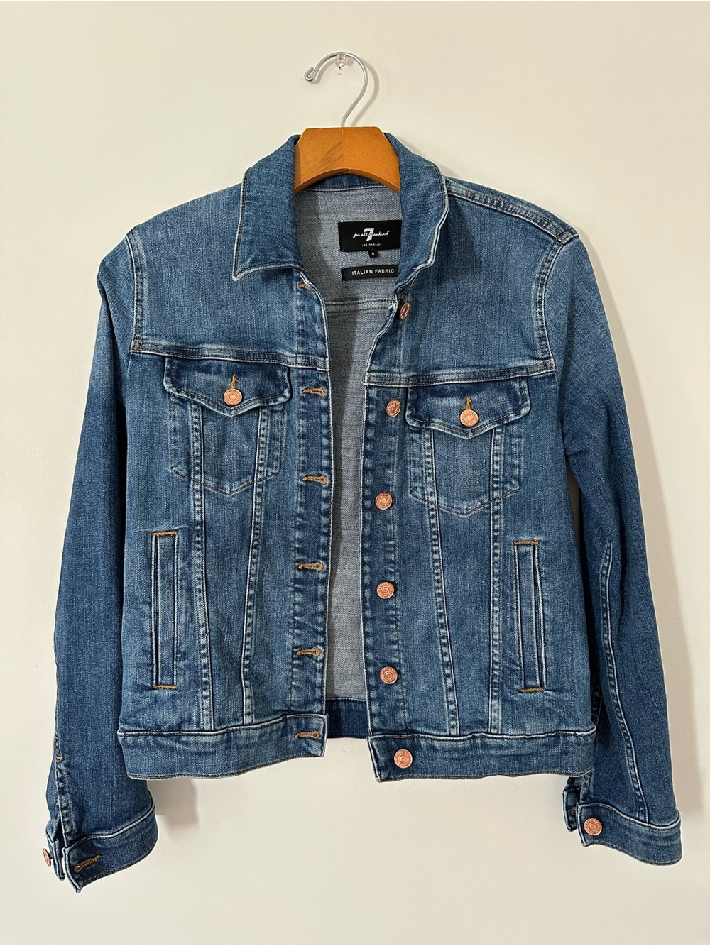 7 For All Mankind Blue Denim Jean Jacket- worn once, perfect condition
